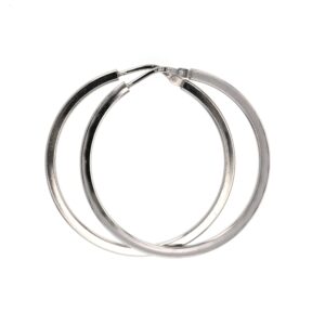 Créoles argent, Fil 2 carré 2 mm, Ø 30 mm