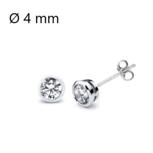 Boucles d'oreilles Argent et zirconium 4 mm