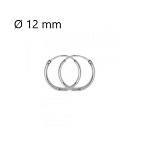 Créoles or blanc, fil rond 1 mm, Ø 12 mm