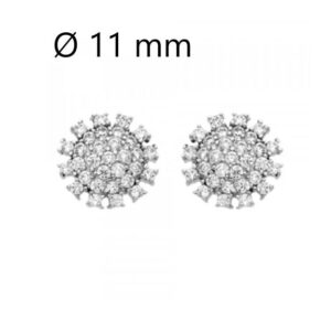 Boucles d'oreilles argent et zirconiums, "Tournesols" 11 mm