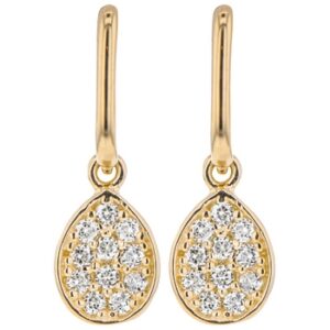 Boucles d'oreilles pendantes Or jaune et zirconiums