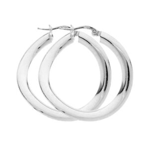 Créoles twistées Argent, Fil 3,5 mm Ø 27/34 mm