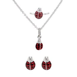 Coffret enfant Argent Coccinelle Rouge