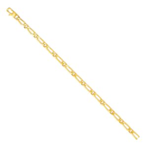 Collier Plaqué or, Maille alternee 1/2, 4 mm, 55 cm