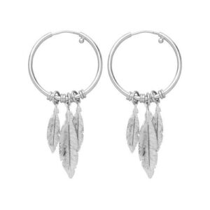 Créoles argent Ø 27 mm, Plumes