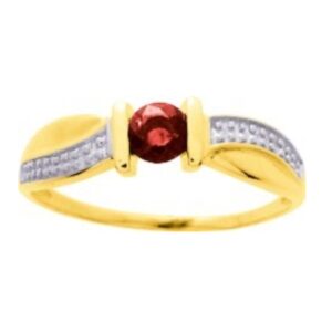 Bague Or Bicolore et Rubis, taille 54