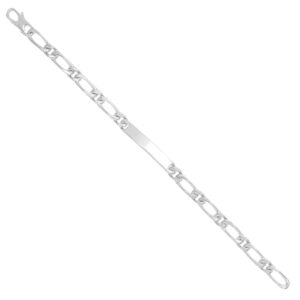 Gourmette argent, maille alternée 1/1, 6 mm, 20 cm