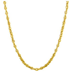 Collier "Mikeno", acier doré, 60 cm, Jourdan
