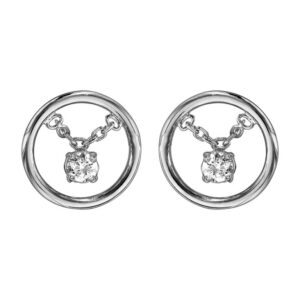 Boucles d'Oreilles Cercle Argent, Zirconiums