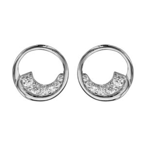 Boucles d'oreilles Argent cercle ajouré, Zirconiums