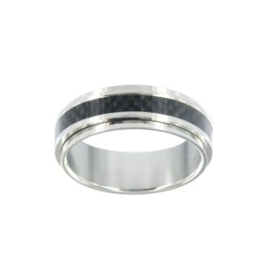 Bague acier et carbone, "anti stress", Phébus