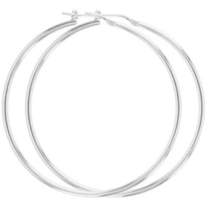 Créoles Argent Fil Rond 2 mm, Ø 50 mm