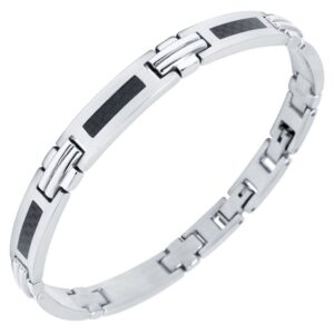 Bracelet Homme, Acier 7 mm et Carbone, Phébus