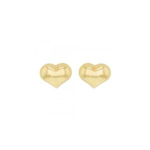 Boucles d'oreilles enfant, Or jaune, Coeur bombé 7 mm