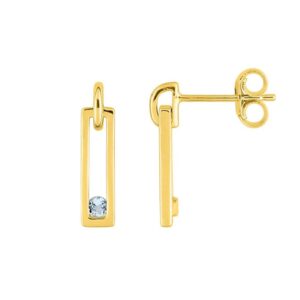 Boucles d'Oreilles Or jaune et Topaze