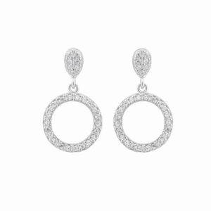 Boucles dOreilles pendantes, Argent et Zirconiums