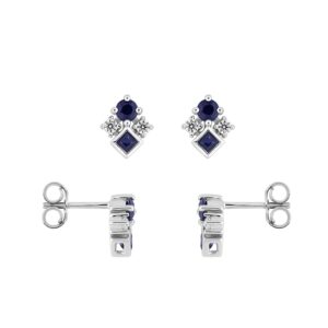 Boucles d'oreilles Or 750/000, saphirs et zirconiums