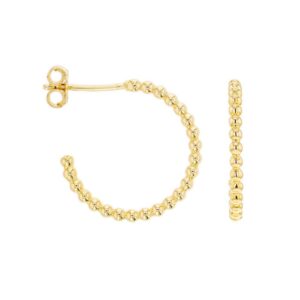 Créoles perlées 1 mm, Ø 18/20 mm, plaqué or, Sully