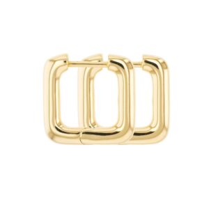 Créoles Carrées 14 mm, plaqué or, Sully