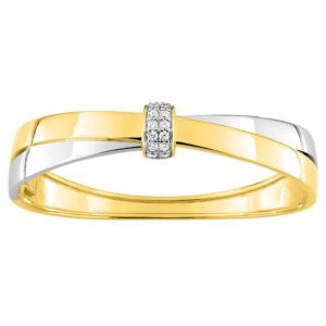 Bracelet plaqué or, jonc ouvert articulé, zirconiums