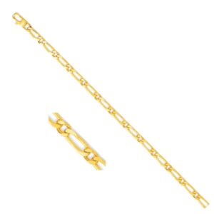 Collier plaqué or, maille alternée 4 mm, 1/1, 45 cm