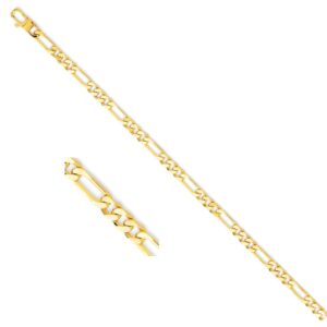 Collier plaqué or, maille alternée 4 mm, 1/3, 45 cm