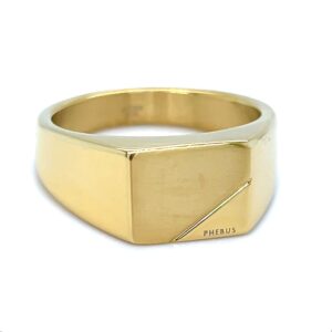 Chevalière acier doré 12 x 10 mm, Phébus