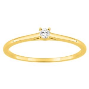 Bague Solitaire or jaune, diamants synthétique 0.05 carat
