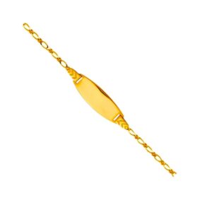 Gourmette bébé or jaune 750/000, maille alternée 1/1