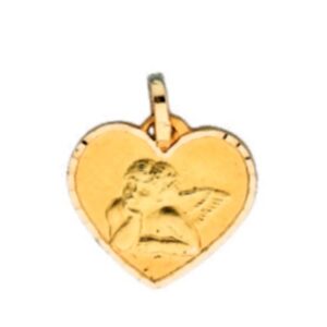 Pendentif Or Jaune 750/000 Ange Coeur
