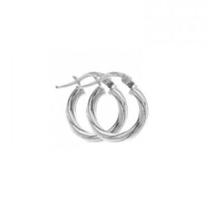 Créoles argent twistées, 10 mm