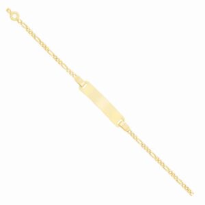 Gourmette bébé, Or Jaune, Maille Alternée 1/3