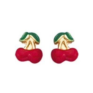 Boucles d'oreilles Enfant, Or jaune 750/000, Cerises 6 mm