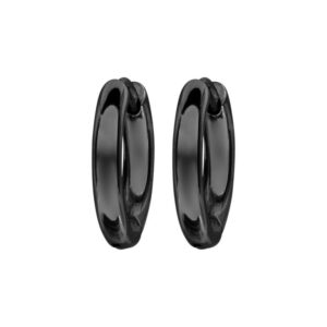 Créoles homme, Acier noir Fil rond 3 mm