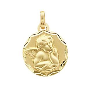 Pendentif Or jaune 750/000, Médaille Ange ciselée