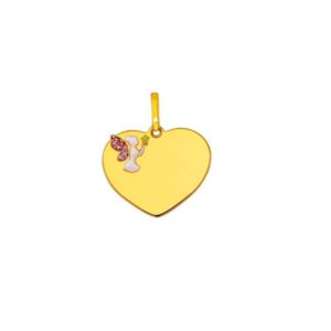 Pendentif Coeur et fée, Or jaune