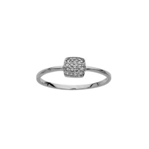 Bague Or blanc 750/000, pavage diamants 0,10 carat