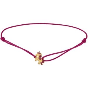 Bracelet enfant cordon rose, licorne or jaune