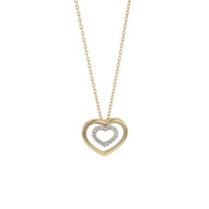 Collier Coeurs, 2 Ors 750/000 et diamants