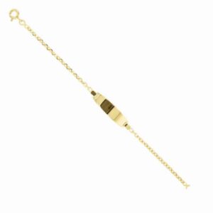 Gourmette bébé, Or jaune, Plaque Ovale