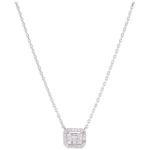 Collier Or Blanc & Diamants Baguettes