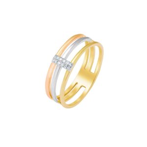 Bague 3 Ors et Diamants