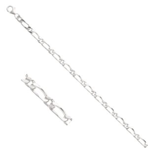 Collier argent, maille alternée 1/1, 4 mm, 55 cm