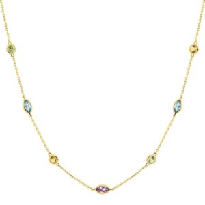 Collier Or jaune et Pierres fines