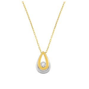 Collier or 750/000, diamant 0.03 ct