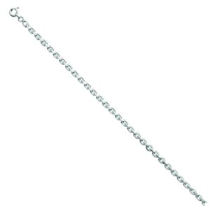 Chaine argent, maille forçat diamantée Ø 3.2 mm, 50 cm