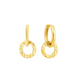 Créoles pendantes 18 mm, plaqué or, anamila