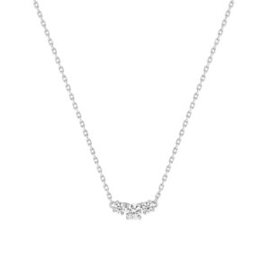 Collier Argent et trilogy zirconiums