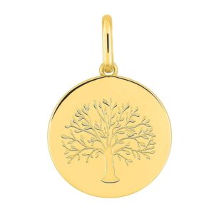 Pendentif Plaqué Or Arbre de vie, Ø 15 mm
