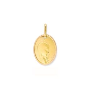 Médaille ovale 15 x 11 mm,"Vierge", or jaune